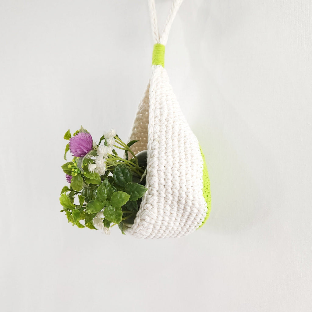 hand crocheted hanging planter
