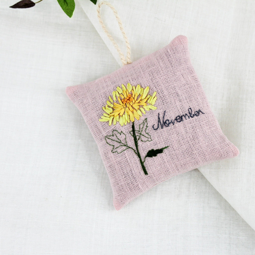 hand embroidered lavender sachet